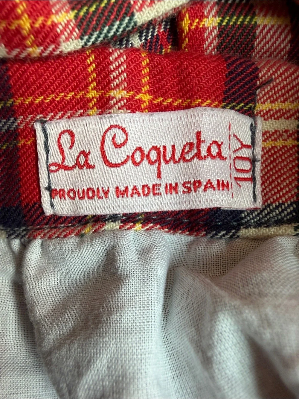 Girls Plaid La Coqueta Pinafore Dress
